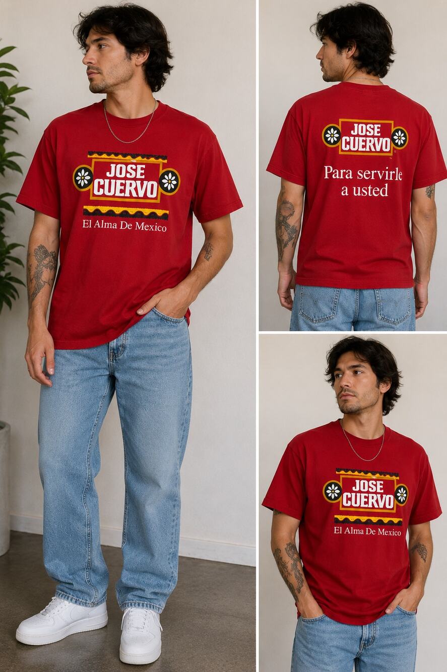 Vintage Jose Cuervo El Alma De Mexico T Shirt Hanes Beefy-T USA Single Stitch L